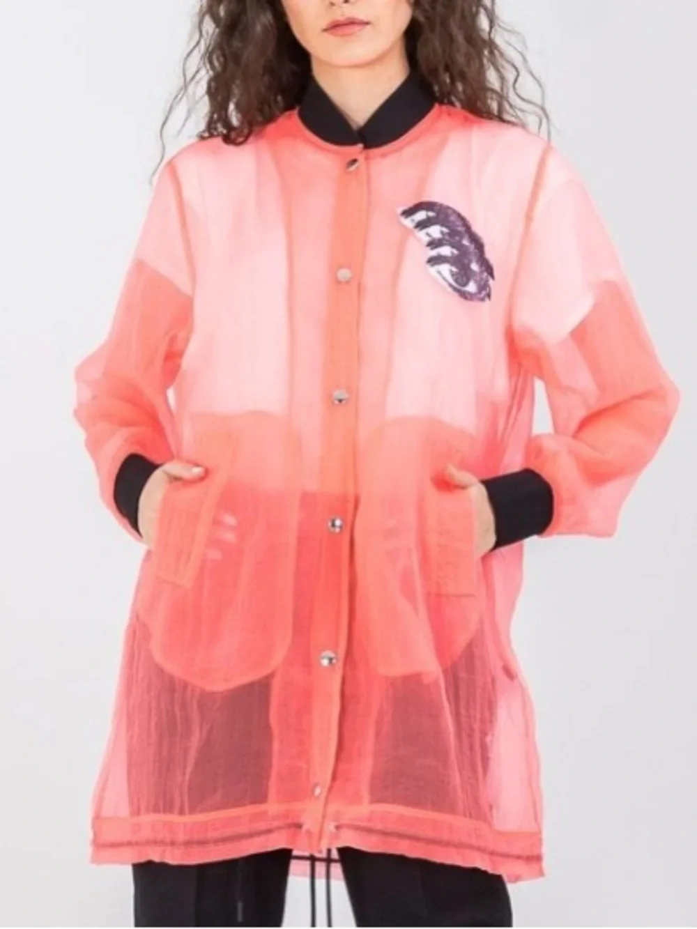 DIESEL G-CLAY JACKET OOSEZN-OBAYF-3AX IN PINK Organza Nylon Size S